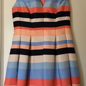 Vince Camuto Scuba V Neck Fit and Flare Dress 0P
